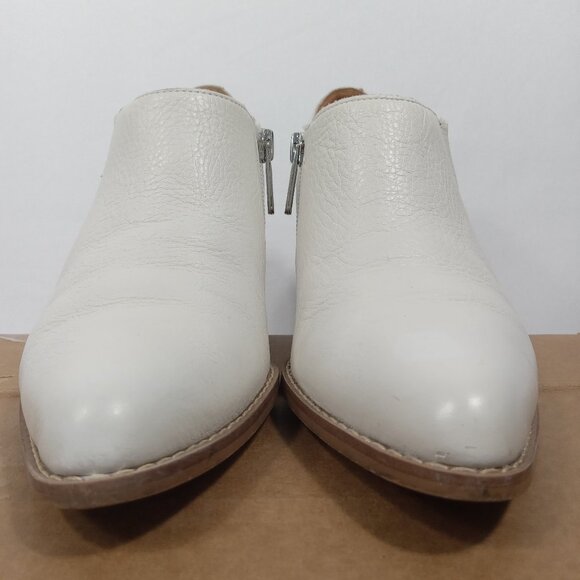 SARTO Womens White Leather Heeled Ankle Boots Size 6M - Picture 9 of 14